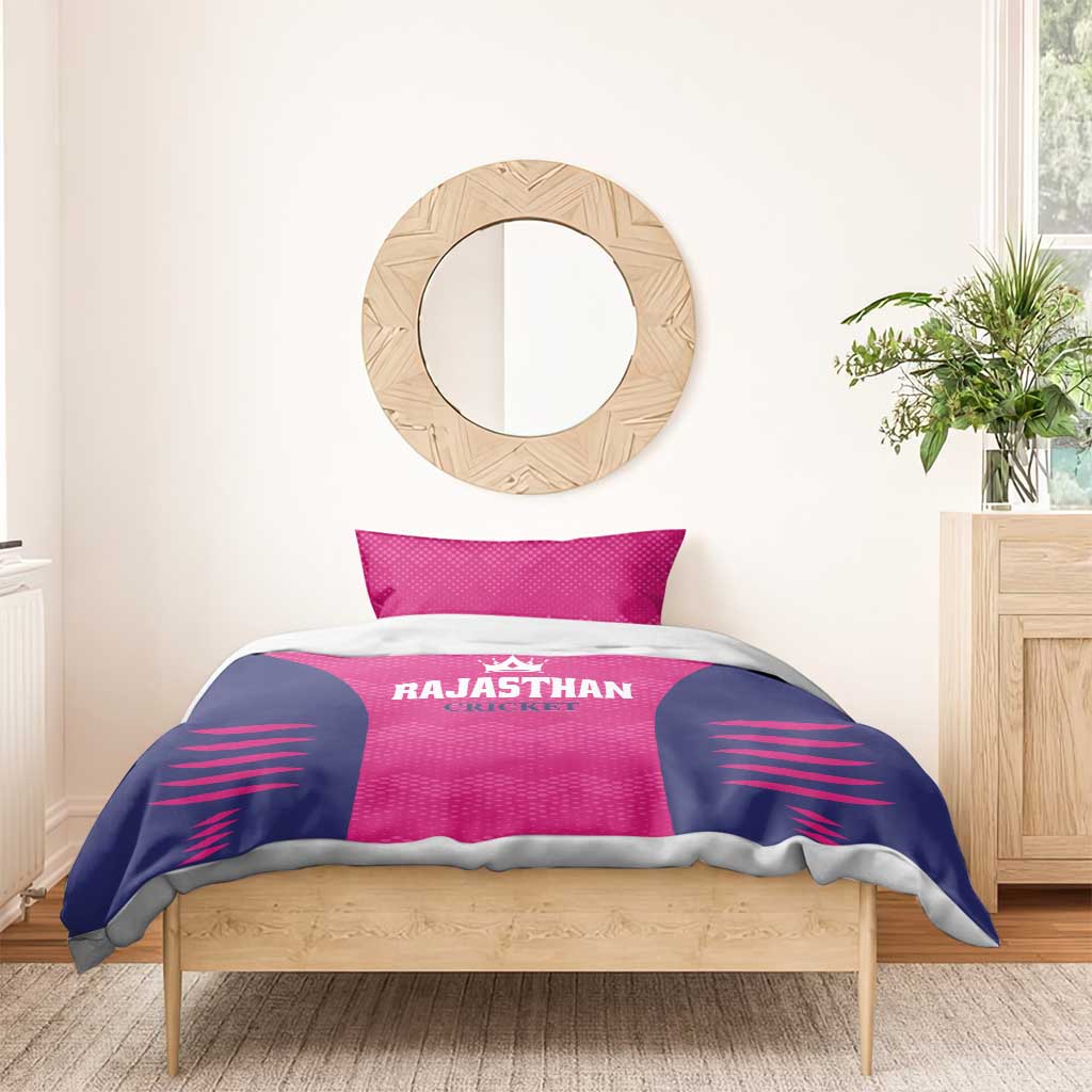 Rajasthan 2025 Cricket Royals Bedding Set Pink And Halla Bol