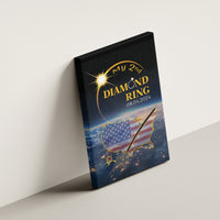 Black canvas wall art hanging on a wall, “My 2nd Diamond Ring” and USA map.
