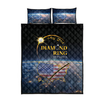 Black diamond ring quilt bed set with two pillow shams and comforter