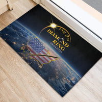Black rubber doormat with My 2nd Diamond Ring text and U.S. map design