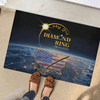 Black rubber doormat with My 2nd Diamond Ring and U.S. map graphic