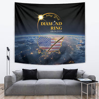 Black hanging tapestry showing 'My 2nd Diamond Ring' and 08.04.2024 with golden graphic