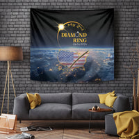 Black hanging tapestry with golden starburst, 'My 2nd Diamond Ring' and 08.04.2024