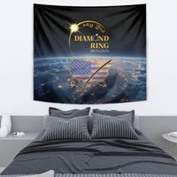 Black hanging tapestry featuring 'My 2nd Diamond Ring' text and 08.04.2024 over space sky