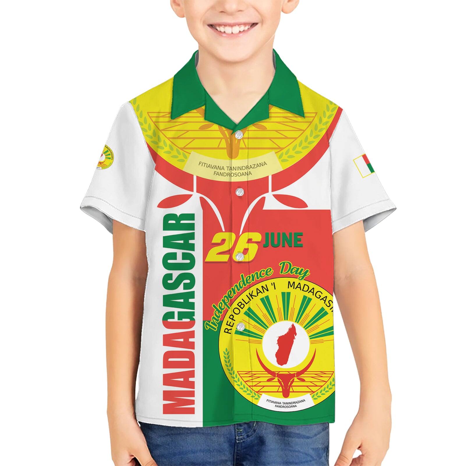 Madagascar Independence Day Kid Hawaiian Shirt Madagasikara June 26 - Wonder Print Shop