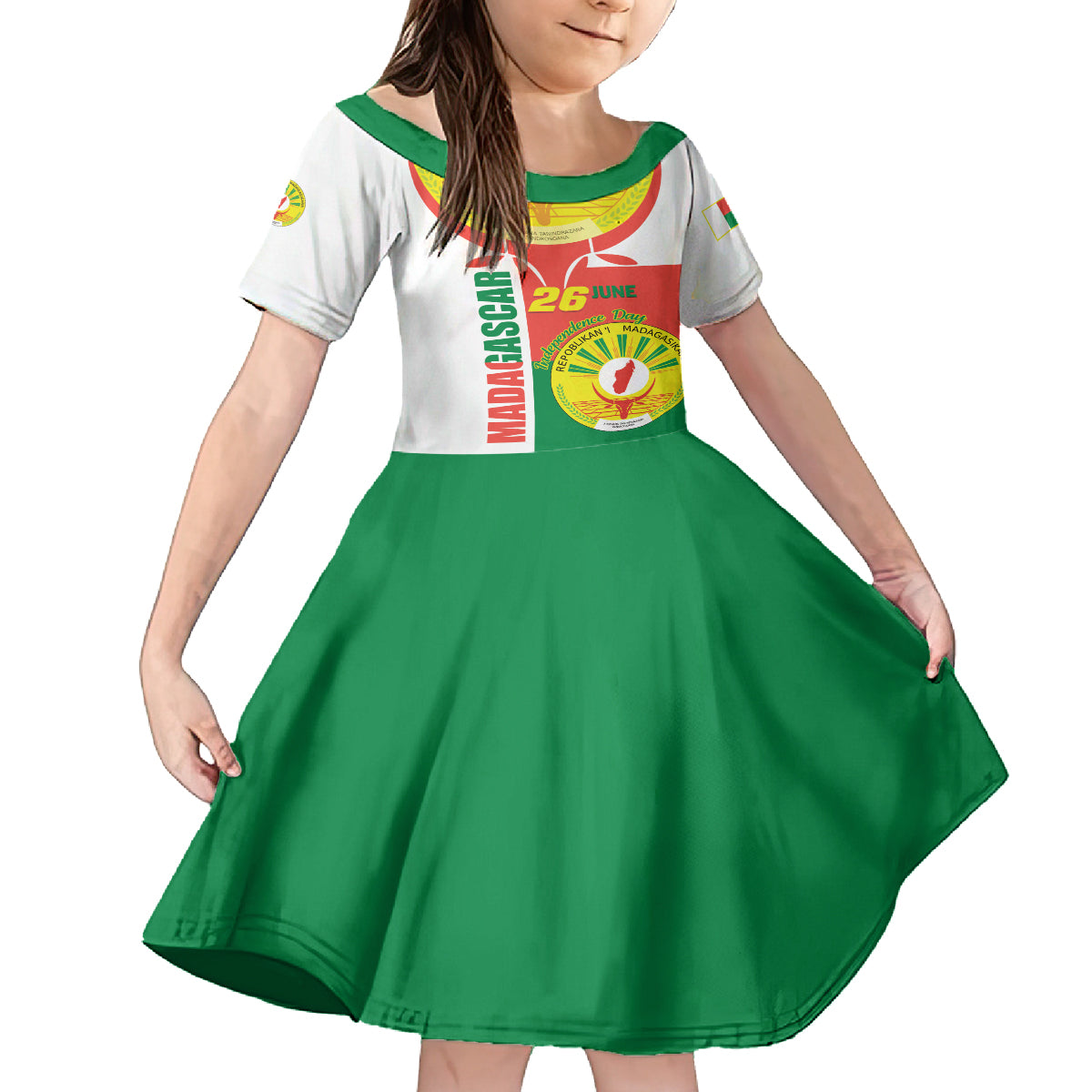 Madagascar Independence Day Kid Short Sleeve Dress Madagasikara June 26 - Wonder Print Shop