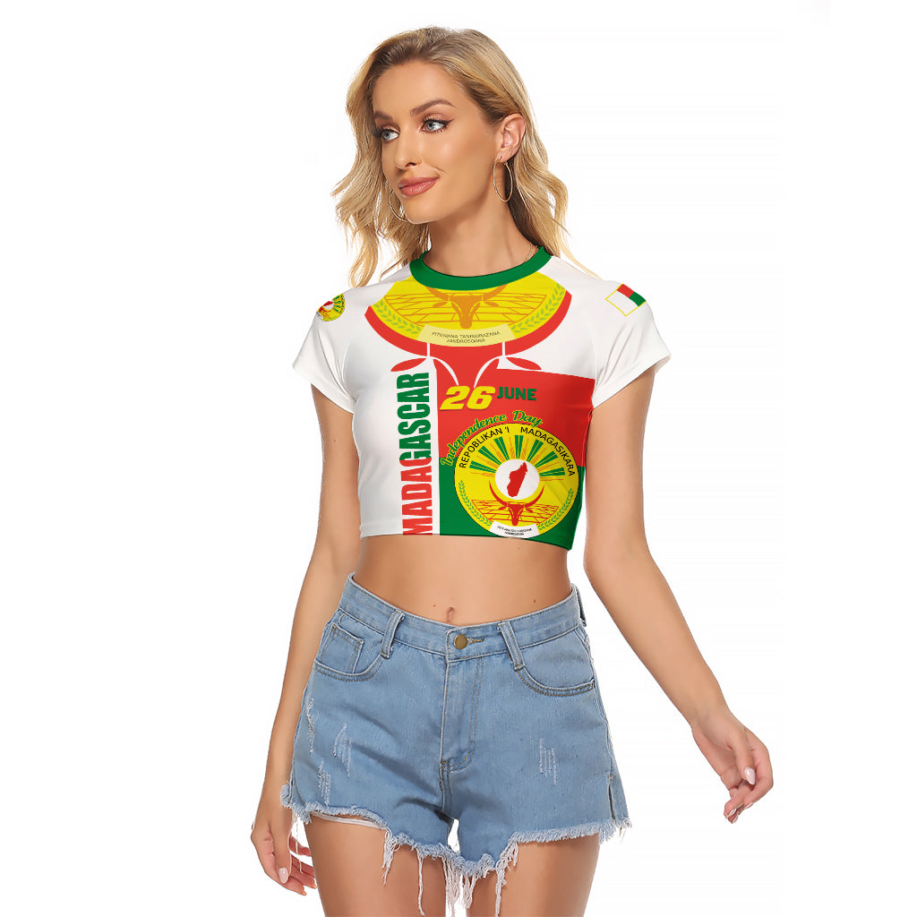 Madagascar Independence Day Raglan Cropped T Shirt Madagasikara June 26 - Wonder Print Shop