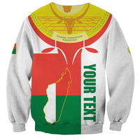 Unisex white crewneck sweatshirt with Madagascar map and Independence Day '26 June' print