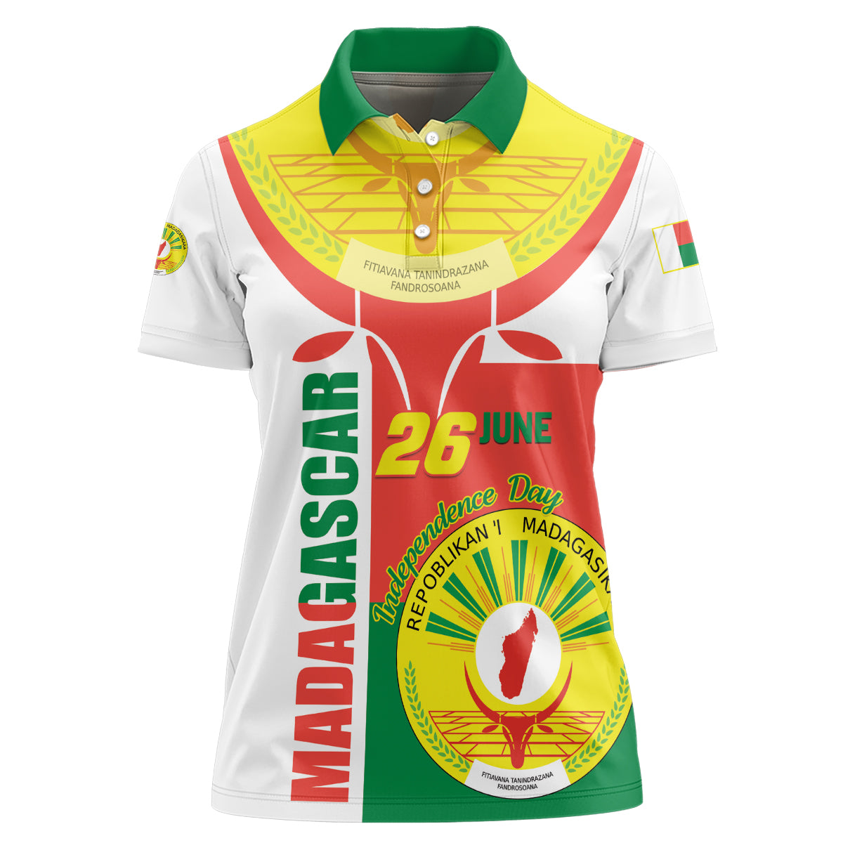 Madagascar Independence Day Women Polo Shirt Madagasikara June 26 - Wonder Print Shop