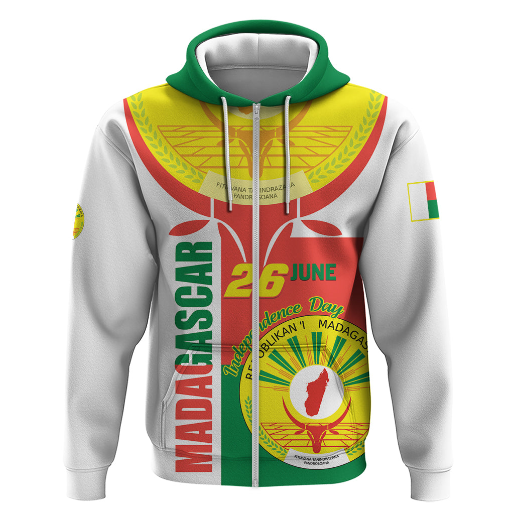 Madagascar Independence Day Zip Hoodie Madagasikara June 26 - Wonder Print Shop