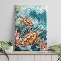 Personalized Caribbean Sea Turtle Canvas Wall Art Fantastic Ocean Waves