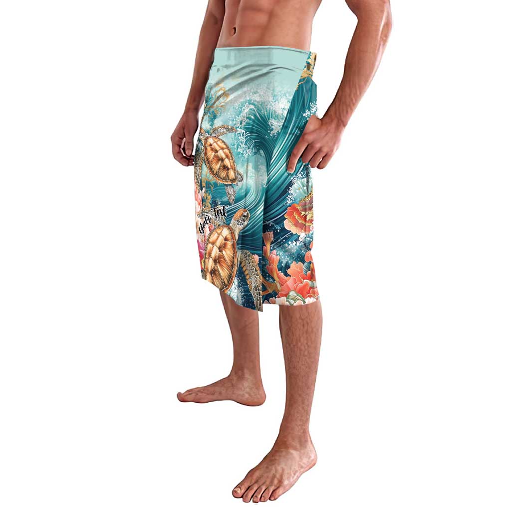Personalized Caribbean Sea Turtle Lavalava Fantastic Ocean Waves