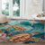 Personalized Caribbean Sea Turtle Round Carpet Fantastic Ocean Waves