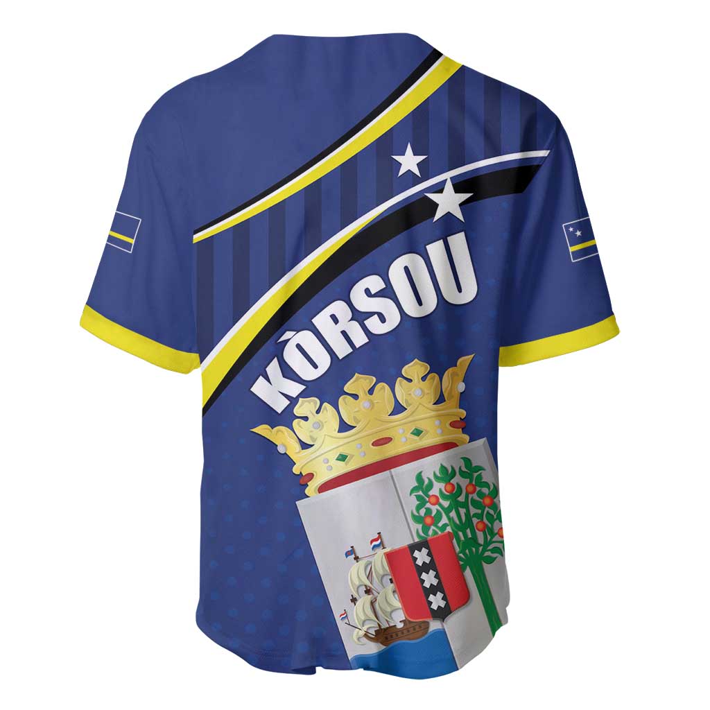 Curacao Flag Day Baseball Jersey Korsou Map Simple Style