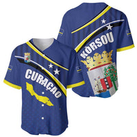 Curacao Flag Day Baseball Jersey Korsou Map Simple Style