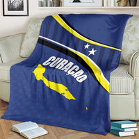 Curacao Flag Day Blanket Korsou Map Simple Style