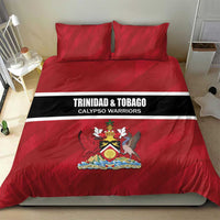 Red bedding set with duvet cover and two pillowcases, crest logo over red striped fabric
