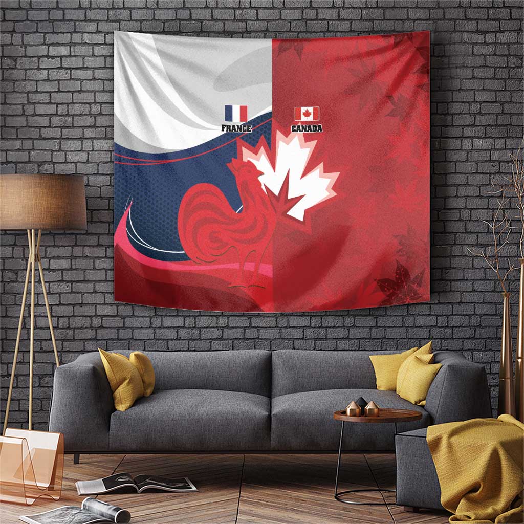 Rugby France And Canada Tapestry Le XV de France Vs Canucks