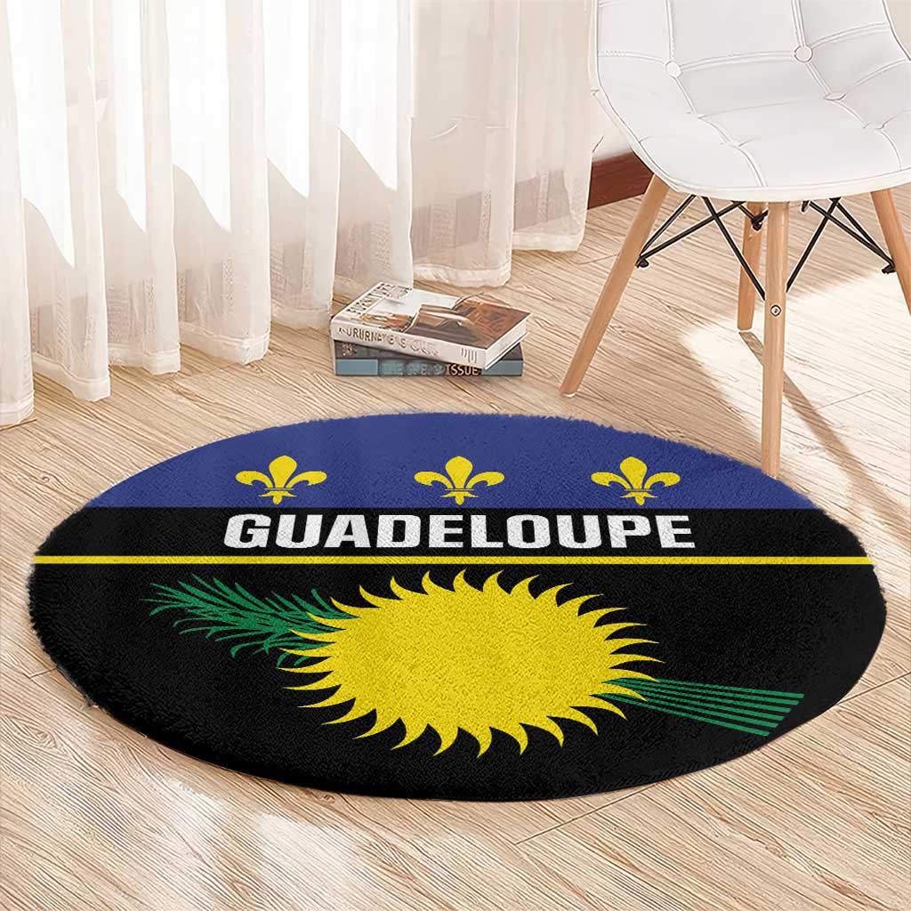 Guadeloupe Round Carpet Rejyon Gwadloup Black Version