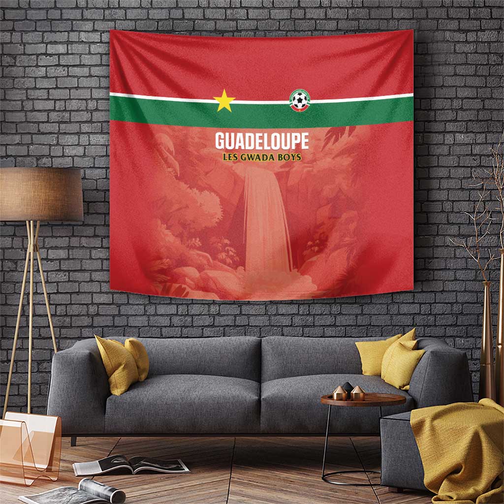 Football Guadeloupe Red Tapestry Les Gwada Boy Go Champions
