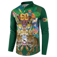 Personalized Guyana 60th Independence Day Button Sweatshirt Diamond Jubilee
