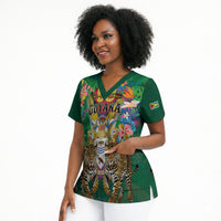 Personalized Guyana 60th Independence Day Scrub Top Diamond Jubilee