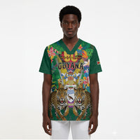 Personalized Guyana 60th Independence Day Scrub Top Diamond Jubilee