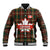 Canada Baseball Jacket Canadian Coat Of Arms Mix Maple Leaf Tartan - Wonder Print Shop