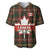 Canada Baseball Jersey Canadian Coat Of Arms Mix Maple Leaf Tartan - Wonder Print Shop