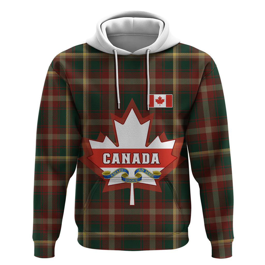 Canada Hoodie Canadian Coat Of Arms Mix Maple Leaf Tartan - Wonder Print Shop