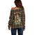 Canada Off Shoulder Sweater Canadian Coat Of Arms Mix Maple Leaf Tartan - Wonder Print Shop