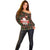 Canada Off Shoulder Sweater Canadian Coat Of Arms Mix Maple Leaf Tartan - Wonder Print Shop