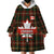 Canada Wearable Blanket Hoodie Canadian Coat Of Arms Mix Maple Leaf Tartan - Wonder Print Shop