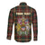 Custom Canada Long Sleeve Button Shirt Canadian Coat Of Arms Mix Maple Leaf Tartan - Wonder Print Shop