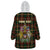 Custom Canada Wearable Blanket Hoodie Canadian Coat Of Arms Mix Maple Leaf Tartan - Wonder Print Shop