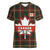 Custom Canada Women V Neck T Shirt Canadian Coat Of Arms Mix Maple Leaf Tartan - Wonder Print Shop