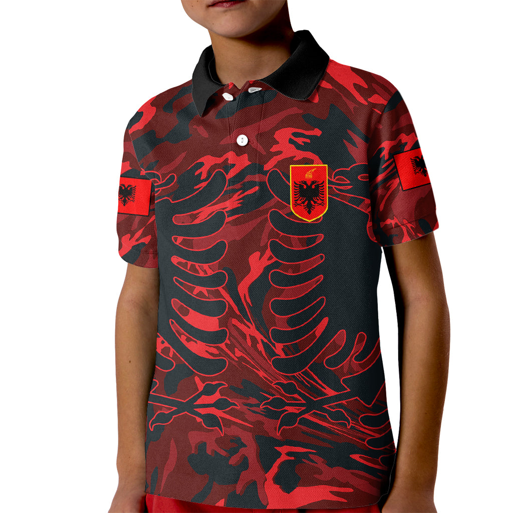 Albania Kid Polo Shirt Albanian Golden Eagle Sport Version - Wonder Print Shop