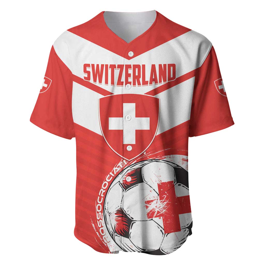 Custom Switzerland 2024 Football Baseball Jersey Rossocrociati Go Champions - Wonder Print Shop