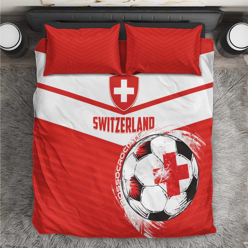 Switzerland 2024 Football Bedding Set Rossocrociati Go Champions - Wonder Print Shop