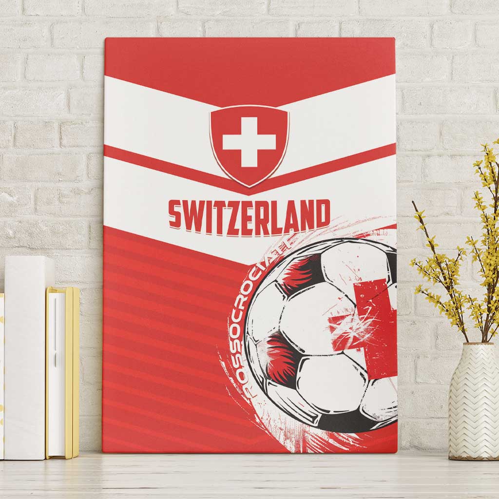 Switzerland 2024 Football Canvas Wall Art Rossocrociati Go Champions - Wonder Print Shop