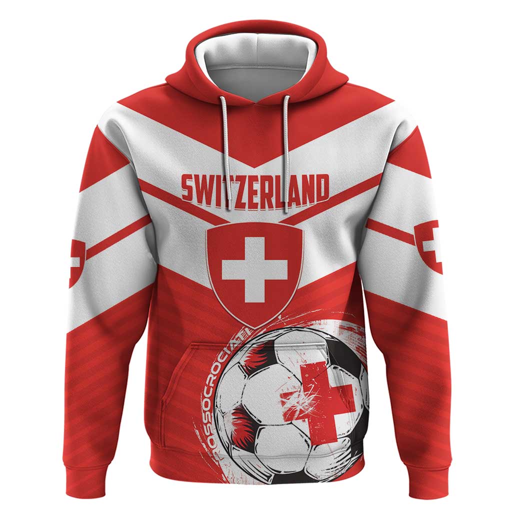 Custom Switzerland 2024 Football Hoodie Rossocrociati Go Champions - Wonder Print Shop