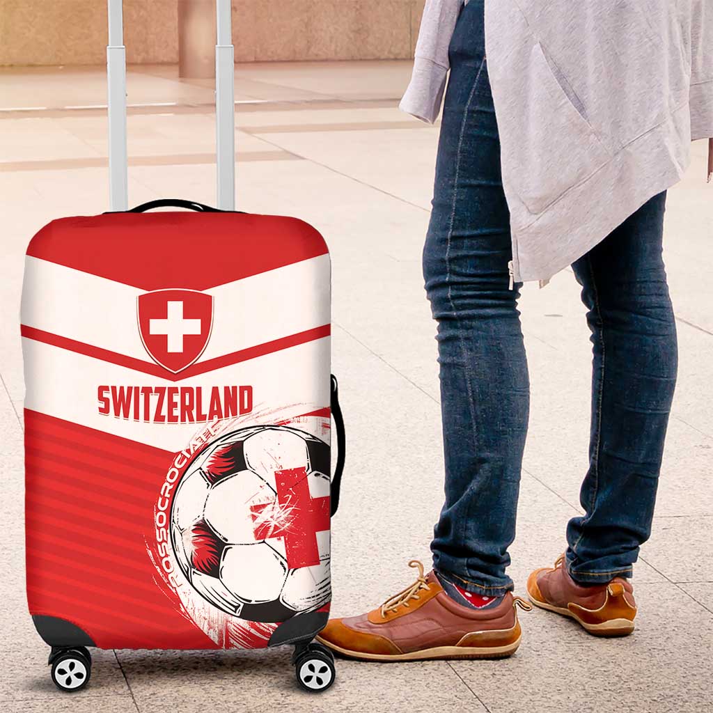 Switzerland 2024 Football Luggage Cover Rossocrociati Go Champions - Wonder Print Shop