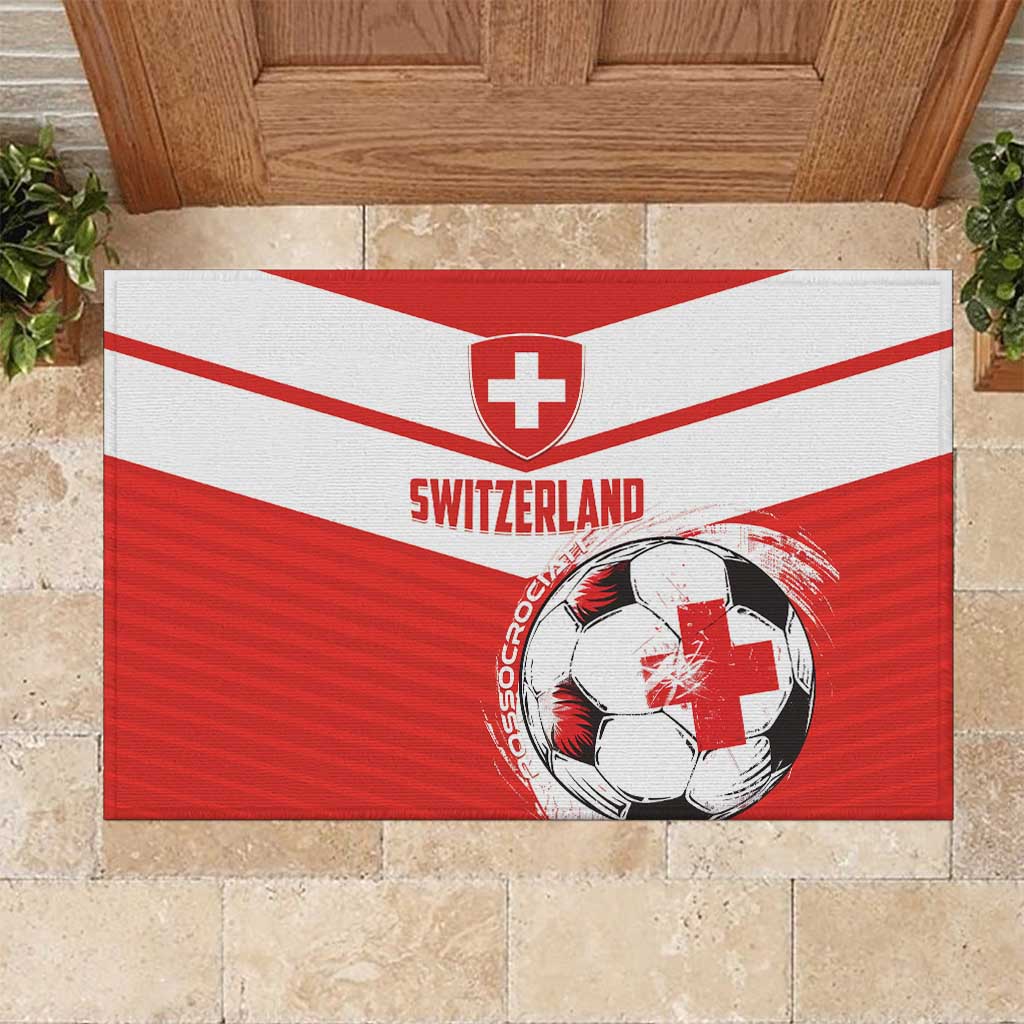 Switzerland 2024 Football Rubber Doormat Rossocrociati Go Champions