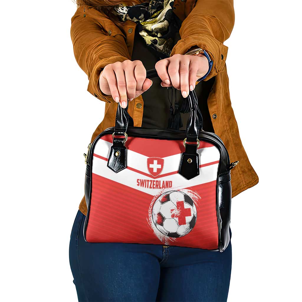 Switzerland 2024 Football Shoulder Handbag Rossocrociati Go Champions