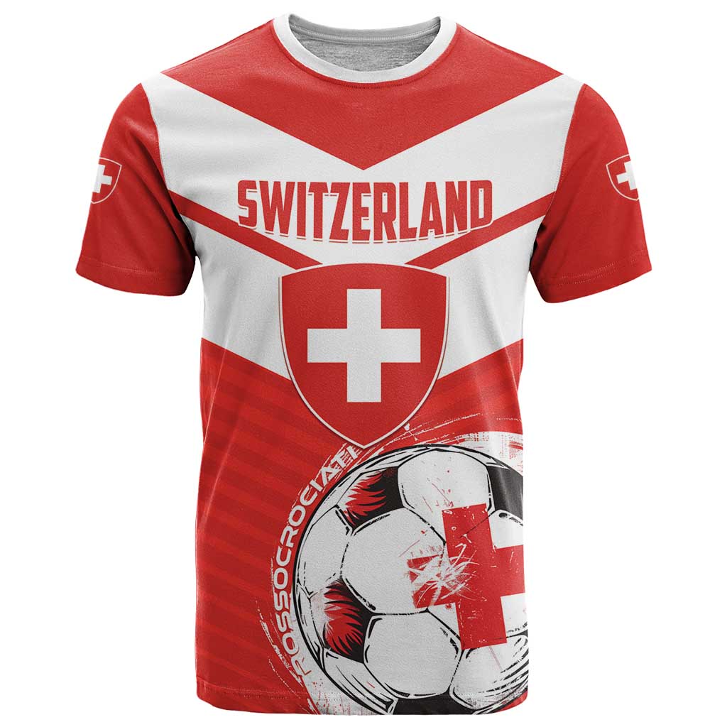 Custom Switzerland 2024 Football T Shirt Rossocrociati Go Champions