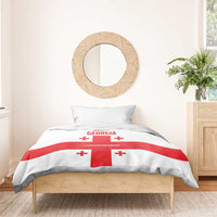 Georgia bedding set: white duvet with red cross, Georgia text, and small red cross symbols.