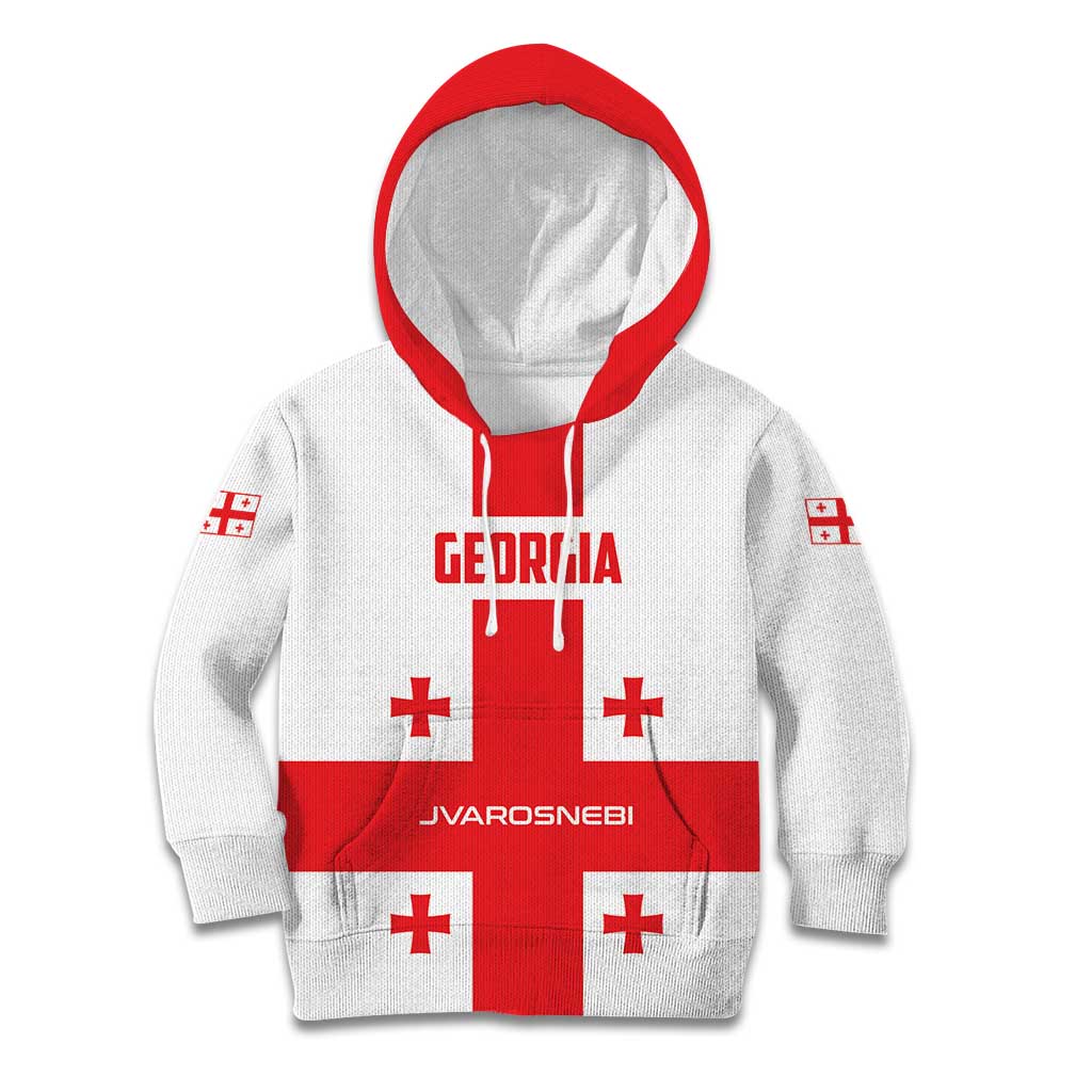 Custom Georgia 2024 Football Kid Hoodie Come On Sakartvelo - Wonder Print Shop