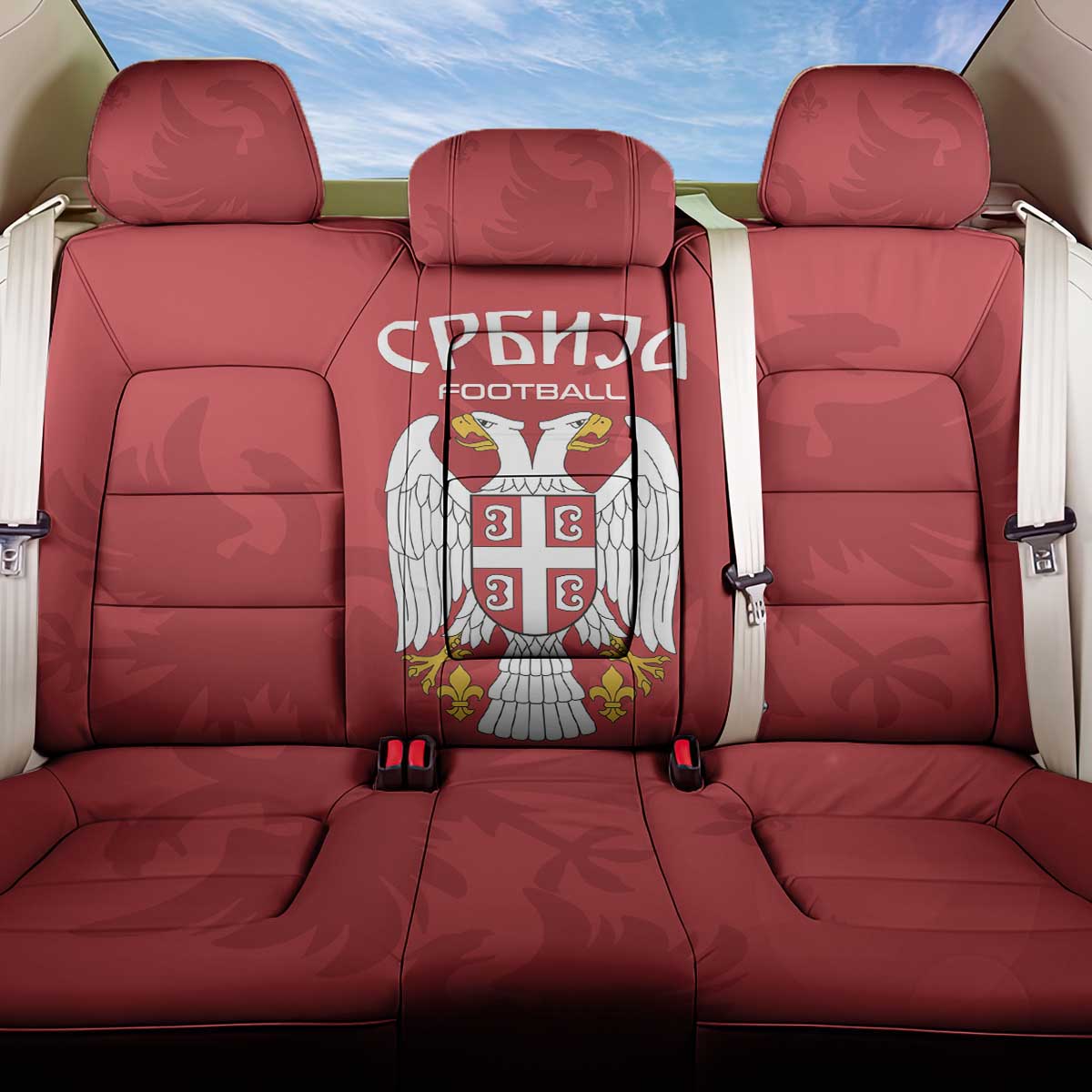 Serbia 2024 Football Back Car Seat Cover Srbija Go Champions - Wonder Print Shop