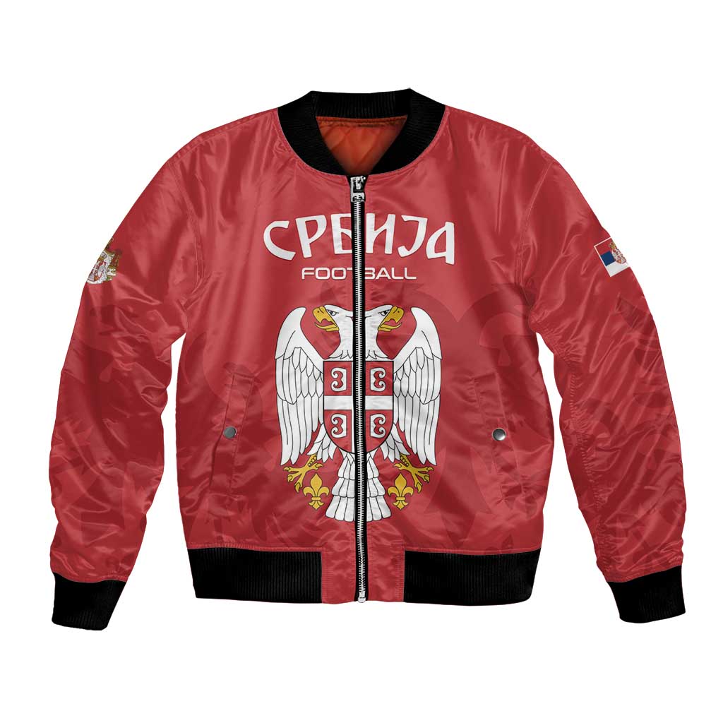 Custom Serbia 2024 Football Bomber Jacket Srbija Go Champions - Wonder Print Shop