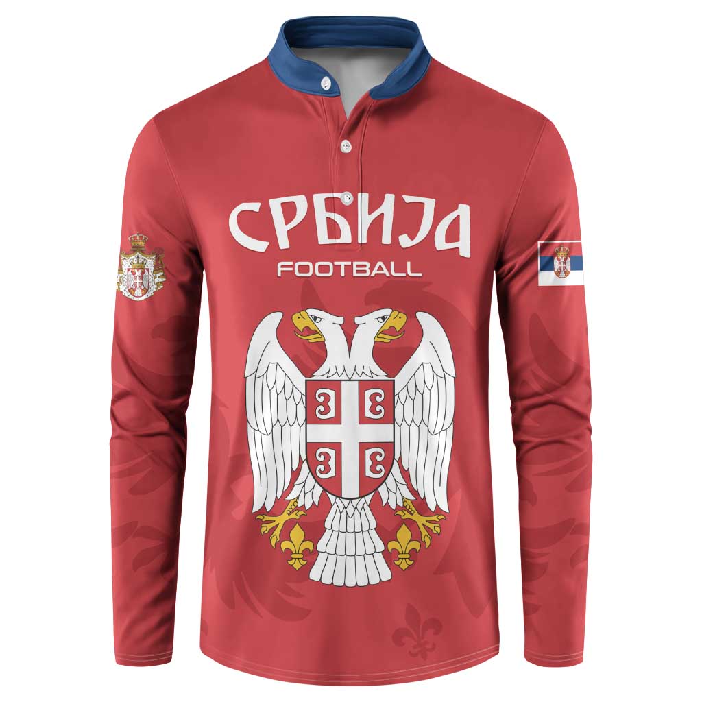 Custom Serbia 2024 Football Button Sweatshirt Srbija Go Champions - Wonder Print Shop